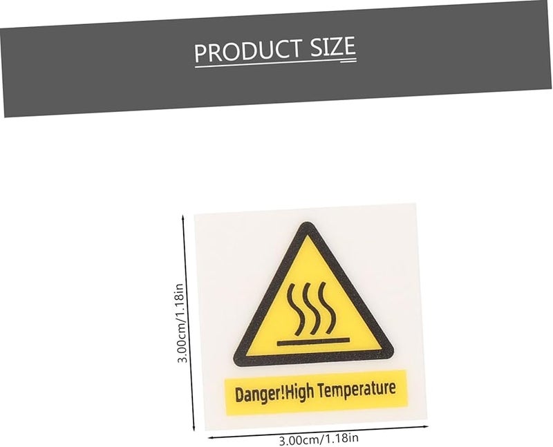 High Temperature Warning Stickers 10 Sheets Self Adhesive For Hot Surfaces Equipment - Image 2